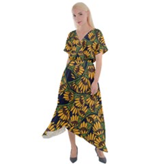 Daisy  Cross Front Sharkbite Hem Maxi Dress by BubbSnugg
