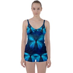 Animal Butterfly Insect Tie Front Two Piece Tankini by Vaneshart