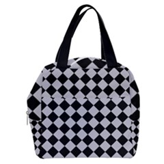 Block Fiesta - Cloudy Grey & Black Boxy Hand Bag by FashionBoulevard