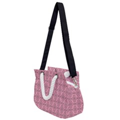 Timeless - Black & Flamingo Pink Rope Handles Shoulder Strap Bag by FashionBoulevard