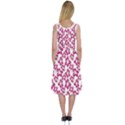 Cute Flowers - Peacock Pink White Midi Sleeveless Dress View2