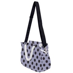 Silver Grey Black Rope Handles Shoulder Strap Bag by FashionBoulevard