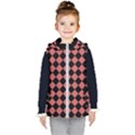Block Fiesta Black And Indian Red Kids  Hooded Puffer Vest View1