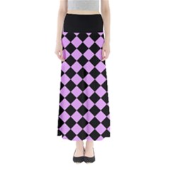 Block Fiesta Black And Lavender Purple Full Length Maxi Skirt by FashionBoulevard