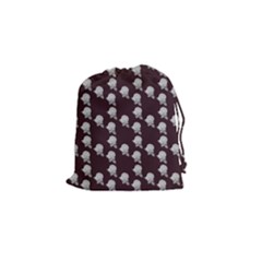 White Rose In Maroon Drawstring Pouch (small) by snowwhitegirl