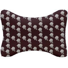 White Rose In Maroon Seat Head Rest Cushion by snowwhitegirl