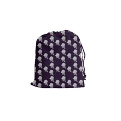 White Rose In Purple Drawstring Pouch (small) by snowwhitegirl
