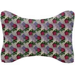 Doily Rose Pattern Blue Seat Head Rest Cushion by snowwhitegirl