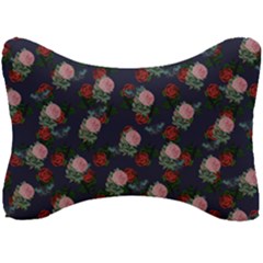 Dark Floral Butterfly Blue Seat Head Rest Cushion by snowwhitegirl