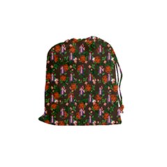 Fiola Pattern Brown Drawstring Pouch (medium) by snowwhitegirl