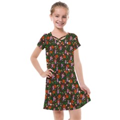 Fiola Pattern Brown Kids  Cross Web Dress by snowwhitegirl