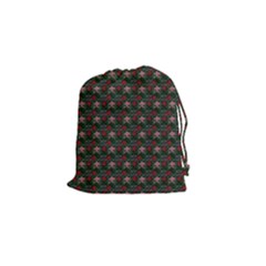 Dark Floral Butterfly Teal Bats Lip Green Small Drawstring Pouch (small) by snowwhitegirl