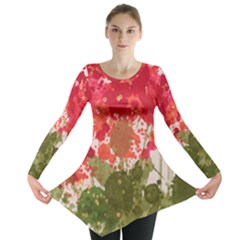 Nanette’s Joyful Garden Long Sleeve Tunic  by Terzaek