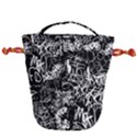 Graffiti Abstract Collage Print Pattern Drawstring Bucket Bag View2