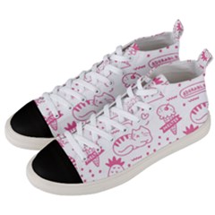 Cute Girly Seamless Pattern Men s Mid-top Canvas Sneakers by Vaneshart