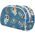 Seamless Pattern Funny Astronaut Outer Space Transportation Makeup Case (Large) View2