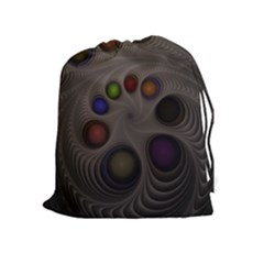 Fractal Fantasy Abstract Pattern Drawstring Pouch (xl) by Wegoenart