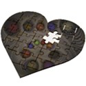 Fractal Fantasy Abstract Pattern Wooden Puzzle Heart View2