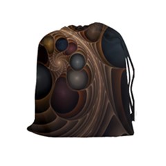 Fractal Fantasy Design Construction Drawstring Pouch (xl) by Wegoenart