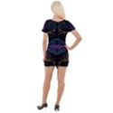 Fractal Abstract Background Pattern Art Short Sleeve Asymmetric Mini Dress View2