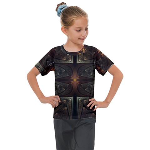 Fractal Artwork Abstract Fantasy Kids  Mesh Piece Tee by Wegoenart