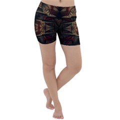 Fractal Fantasy Texture Pattern Lightweight Velour Yoga Shorts by Wegoenart