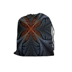 Art Abstract Fractal Pattern Drawstring Pouch (large) by Wegoenart