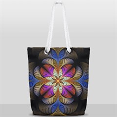 Fractal Flower Fantasy Pattern Full Print Rope Handle Tote (small) by Wegoenart