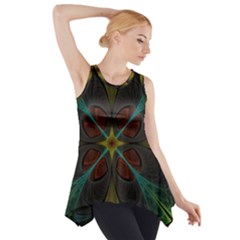 Fractal Art Abstract Pattern Side Drop Tank Tunic by Wegoenart