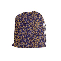 Spiral Pattern Texture Fractal Drawstring Pouch (large) by Wegoenart