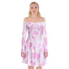 Valentine Background Hearts Bokeh Off Shoulder Skater Dress by Nexatart