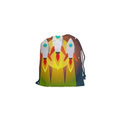 Rocket Take Off Missiles Cosmos Drawstring Pouch (xs) by Wegoenart