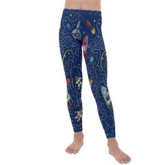 Cat Cosmos Cosmonaut Rocket Kids  Lightweight Velour Leggings by Wegoenart