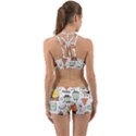 Funny Seamless Pattern With Cartoon Monsters Personage Colorful Hand Drawn Characters Unusual Creatu Back Web Gym Set View2
