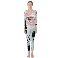 Seamless Pattern With Fruits Long Sleeve Catsuit by Nexatart