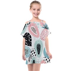 Seamless Pattern With Fruits Kids  One Piece Chiffon Dress by Nexatart