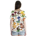 Mushroom Seamless Pattern V-Neck Flutter Sleeve Top View2