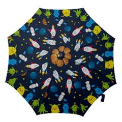 Big Set Cute Astronauts Space Planets Stars Aliens Rockets Ufo Constellations Satellite Moon Rover V Hook Handle Umbrellas (large) by Nexatart