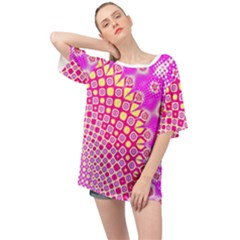 Digital Arts Fractals Futuristic Pink Oversized Chiffon Top by Nexatart