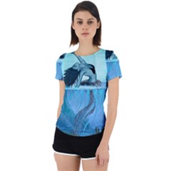 Wonderful Jellyfish Women Back Cut Out Sport Tee by FantasyWorld7