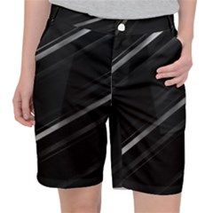 Minimalist Black Linear Abstract Print Pocket Shorts by dflcprintsclothing