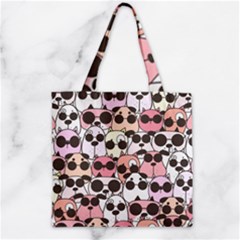 Cute Dog Seamless Pattern Background Zipper Grocery Tote Bag by Vaneshart