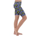 Hawaii Ghost Blue Kids  Lightweight Velour Cropped Yoga Leggings View3