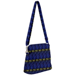 Blue Illusion Zipper Messenger Bag by Sparkle