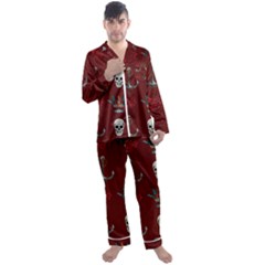 Tattoo Old School Background Pattern Men s Satin Pajamas Long Pants Set by Wegoenart
