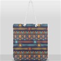 Bohemian Ethnic Seamless Pattern With Tribal Stripes Full Print Rope Handle Tote (Large) View1
