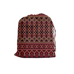 Illustration Ukrainian Folk Seamless Pattern Ornament Drawstring Pouch (large) by Wegoenart
