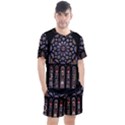 Chartres Cathedral Notre Dame De Paris Amiens Cath Stained Glass Men s Mesh Tee and Shorts Set View1