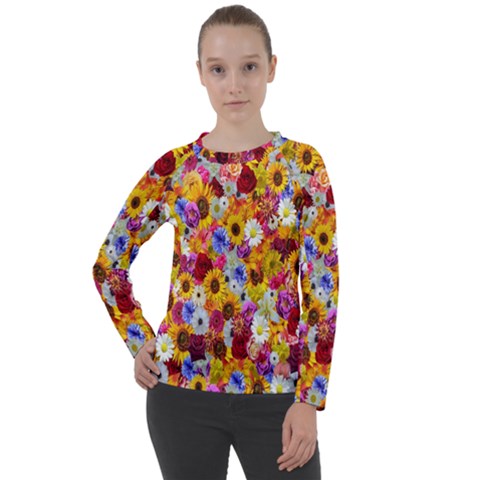 Fantasy Garden Yellow Women s Long Sleeve Raglan Tee by retrotoomoderndesigns