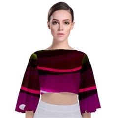 Neon Wonder Tie Back Butterfly Sleeve Chiffon Top by essentialimage